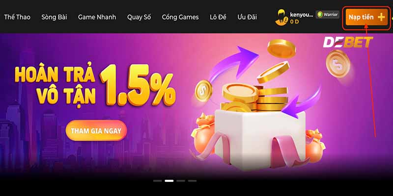 Các Điều Khoản Sử Dụng cho dịch vụ nạp tiền Debet.